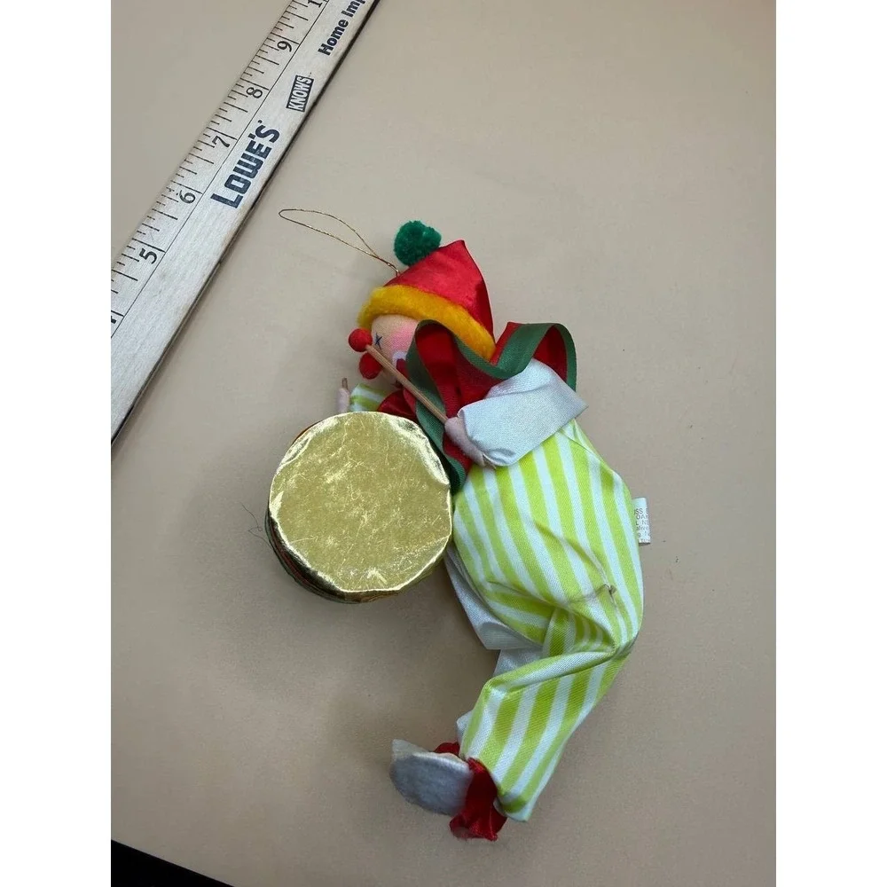 Vintage '80s‎ Russ Berrie Clown Drummer Christmas Ornament 8